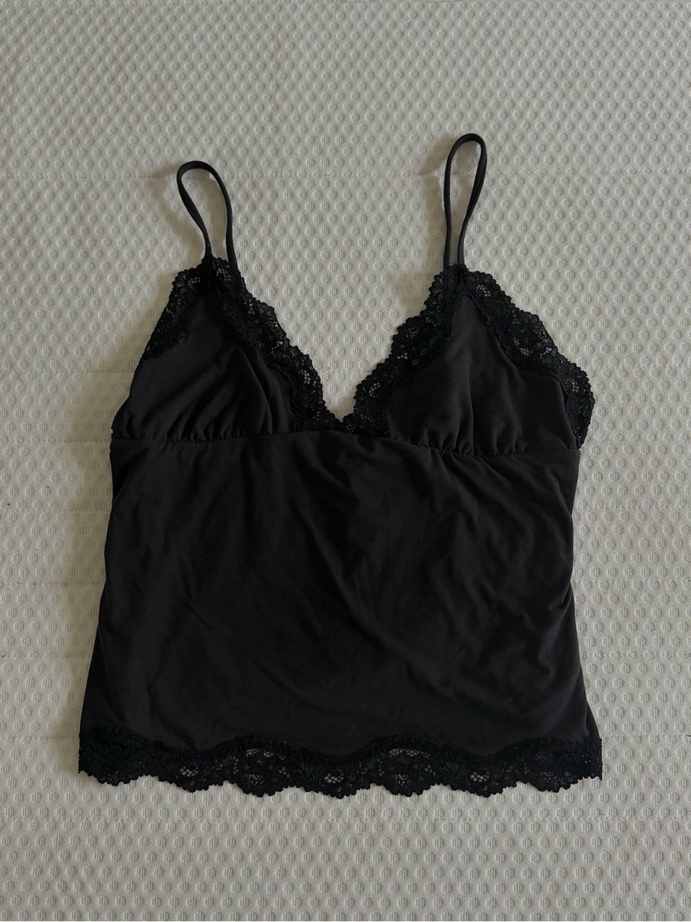 Skims Black Lace Trim Camisole Tank size L for Women